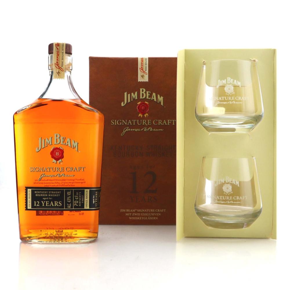 Jim Beam Signature Craft 12 Year Old 70cl Gift Pack
