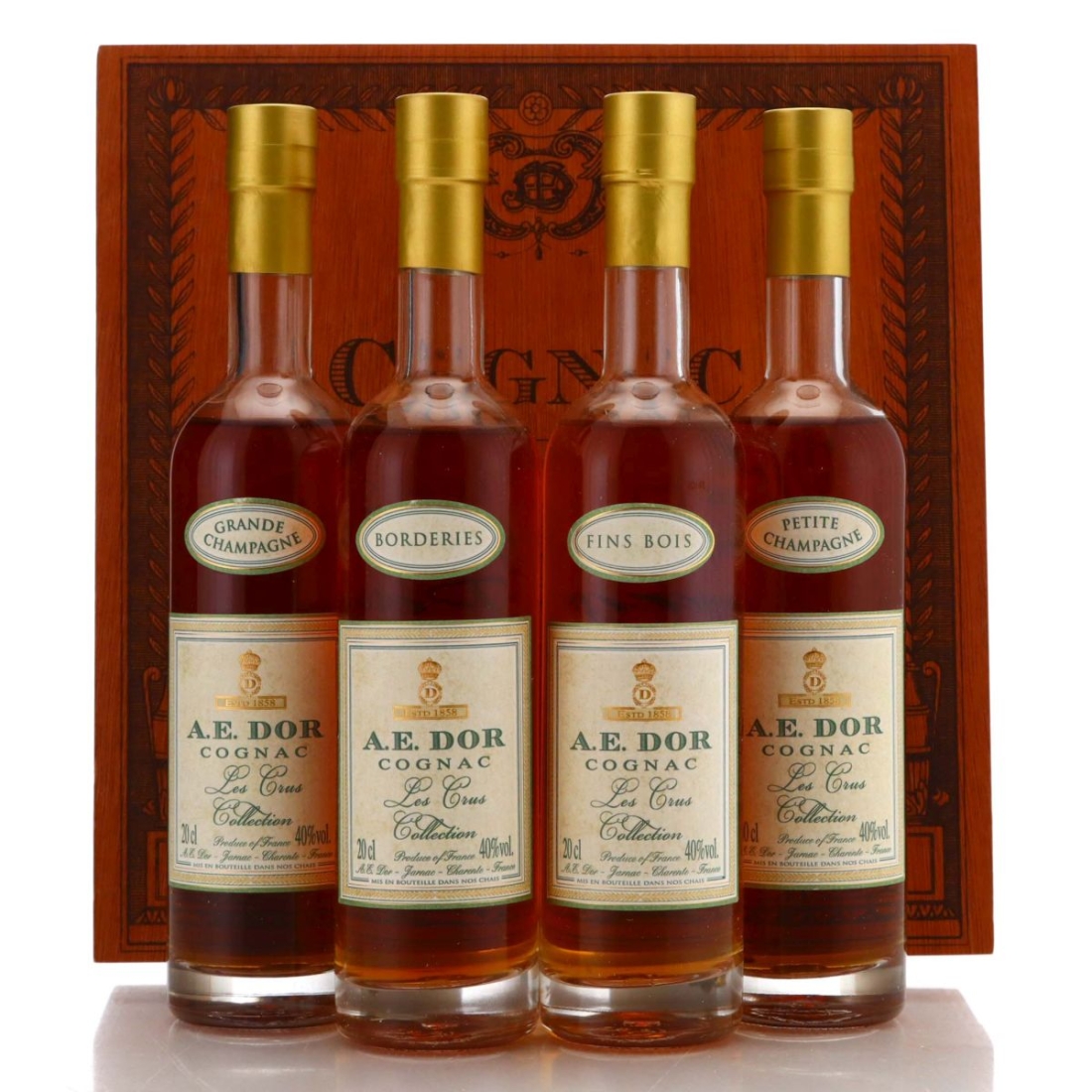 A.E. Dor Les Crus Collection Cognac 4 x 20cl