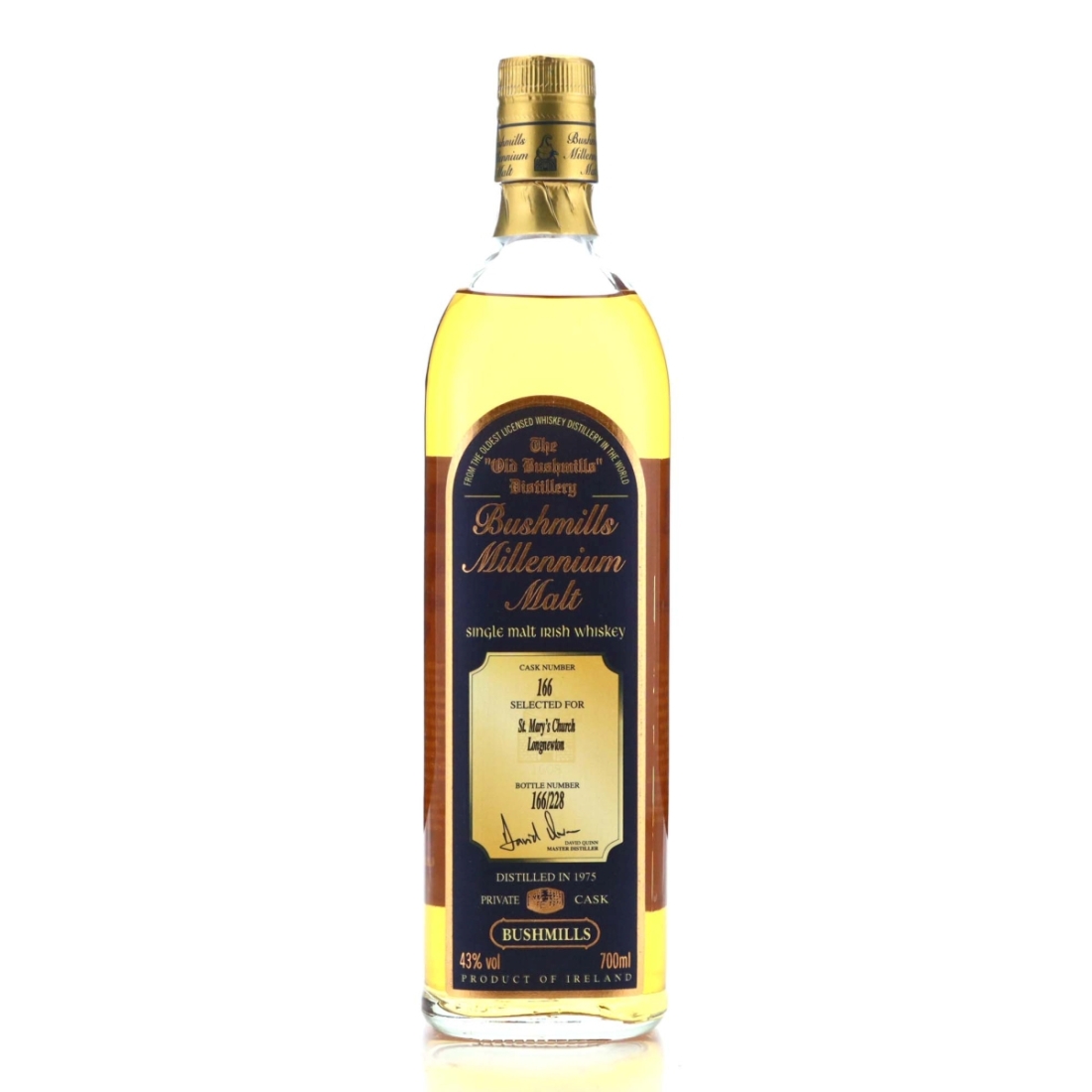 Bushmills 1975 Millennium Malt Single Cask #166 / St Mary's Church Longnewton