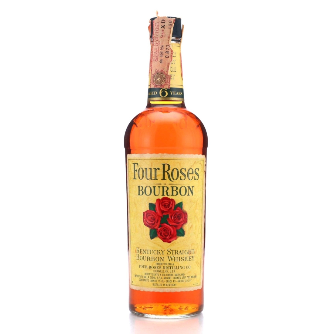 Four Roses 6 Year Old Kentucky Straight Bourbon 1973 / Cedal Import