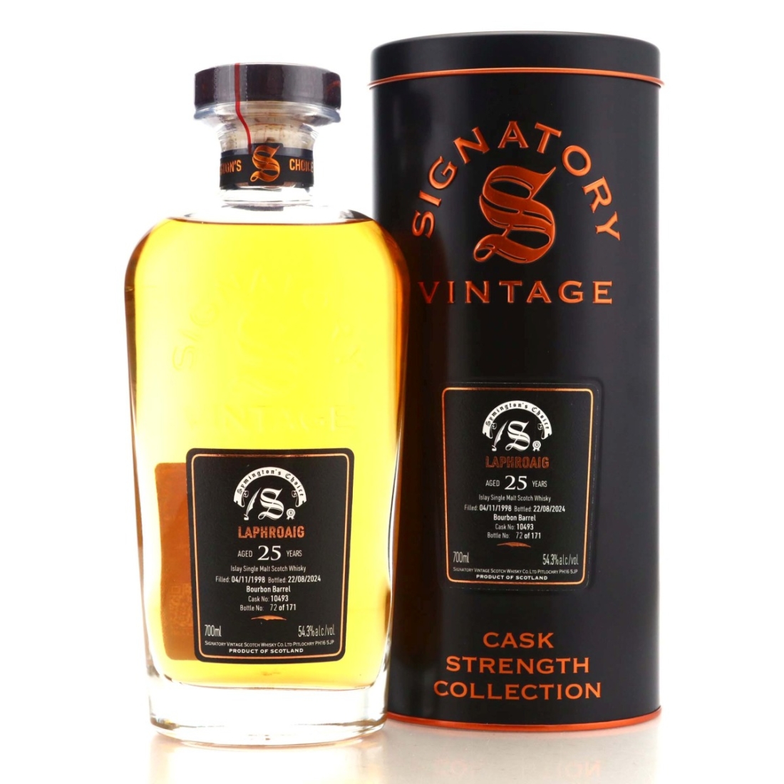 Laphroaig 1998 Signatory Vintage 25 Year Old Cask Strength #10493