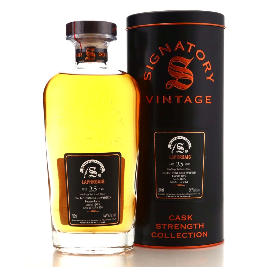 Laphroaig 1998 Signatory Vintage 25 Year Old Cask Strength #10495