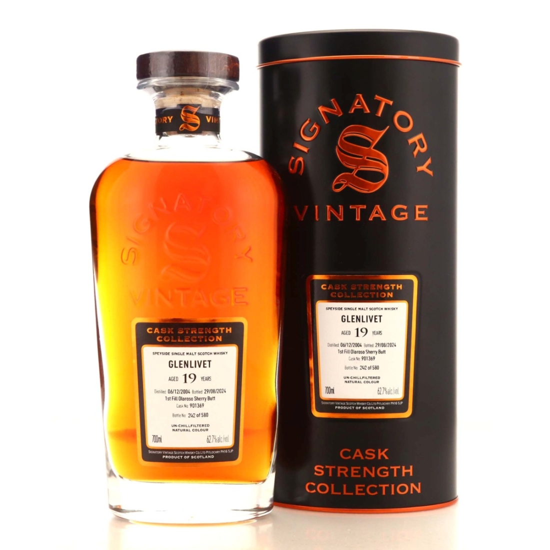 Glenlivet 2004 Signatory Vintage 19 Year Old Cask Strength