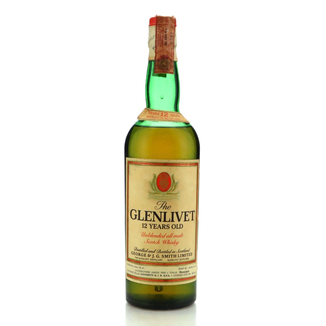 Glenlivet 12 Year Old 1970s / Giovinetti Import