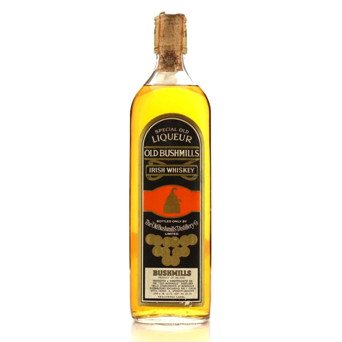 Old Bushmills Special Old Liqueur Irish Whiskey 1960s / Sposetti Import