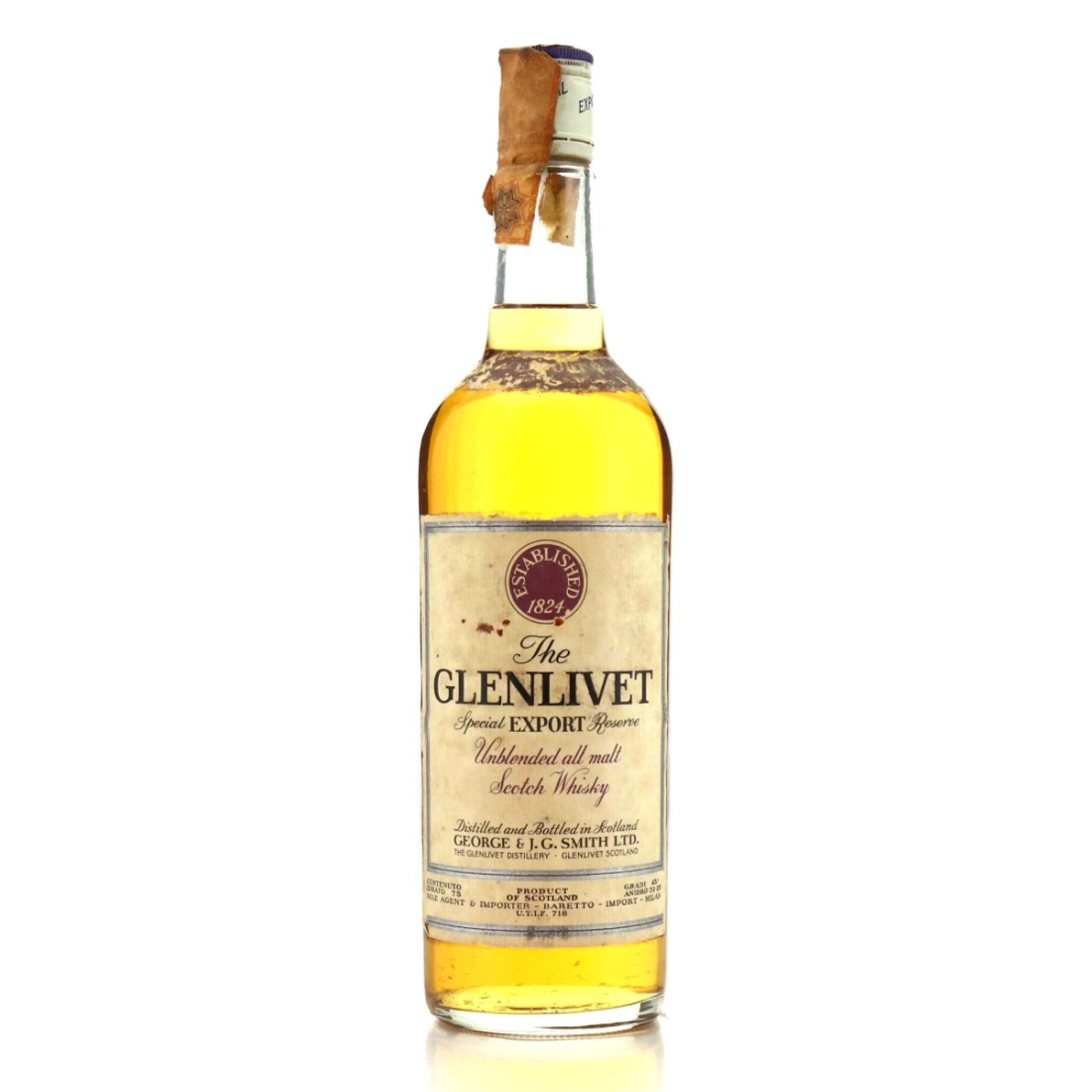 Glenlivet Special Export Reserve 1960s / Baretto Import