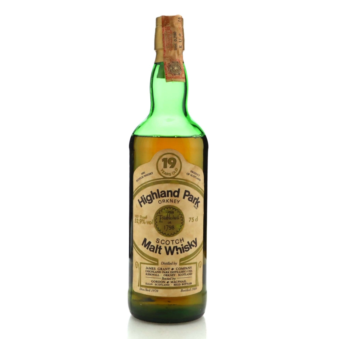 Highland Park 1970 Old Gordon and MacPhail 19 Year 100 Proof