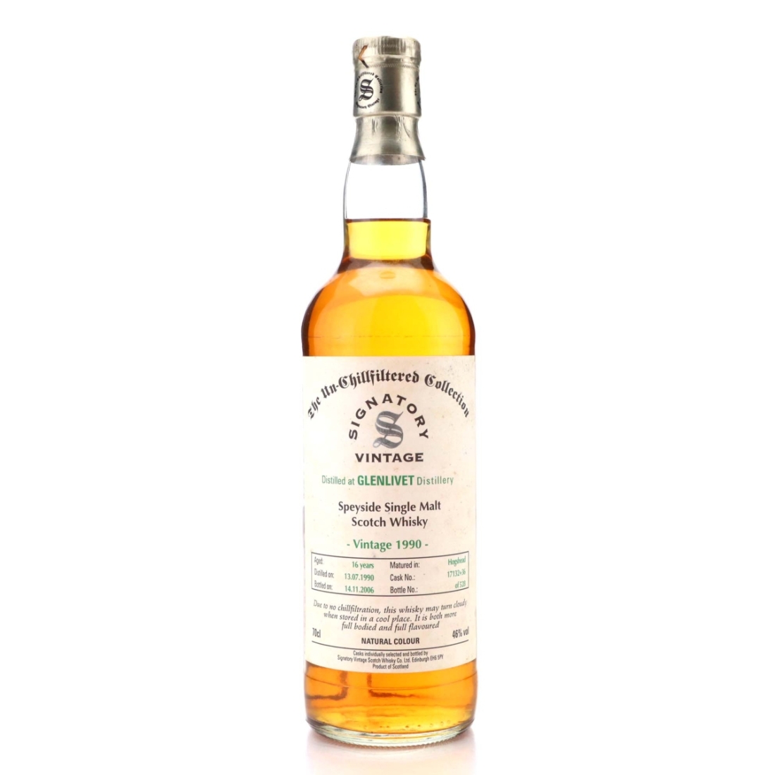 Glenlivet 1990 Signatory Vintage 16 Year Old