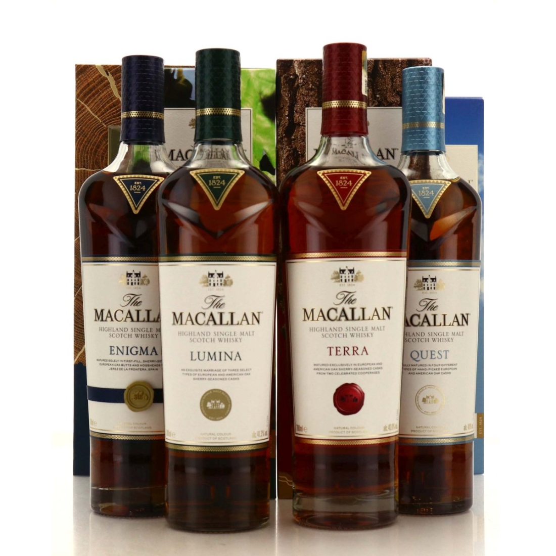 Macallan Quest Collection 4 x 70cl / Quest, Lumina, Terra, Enigma