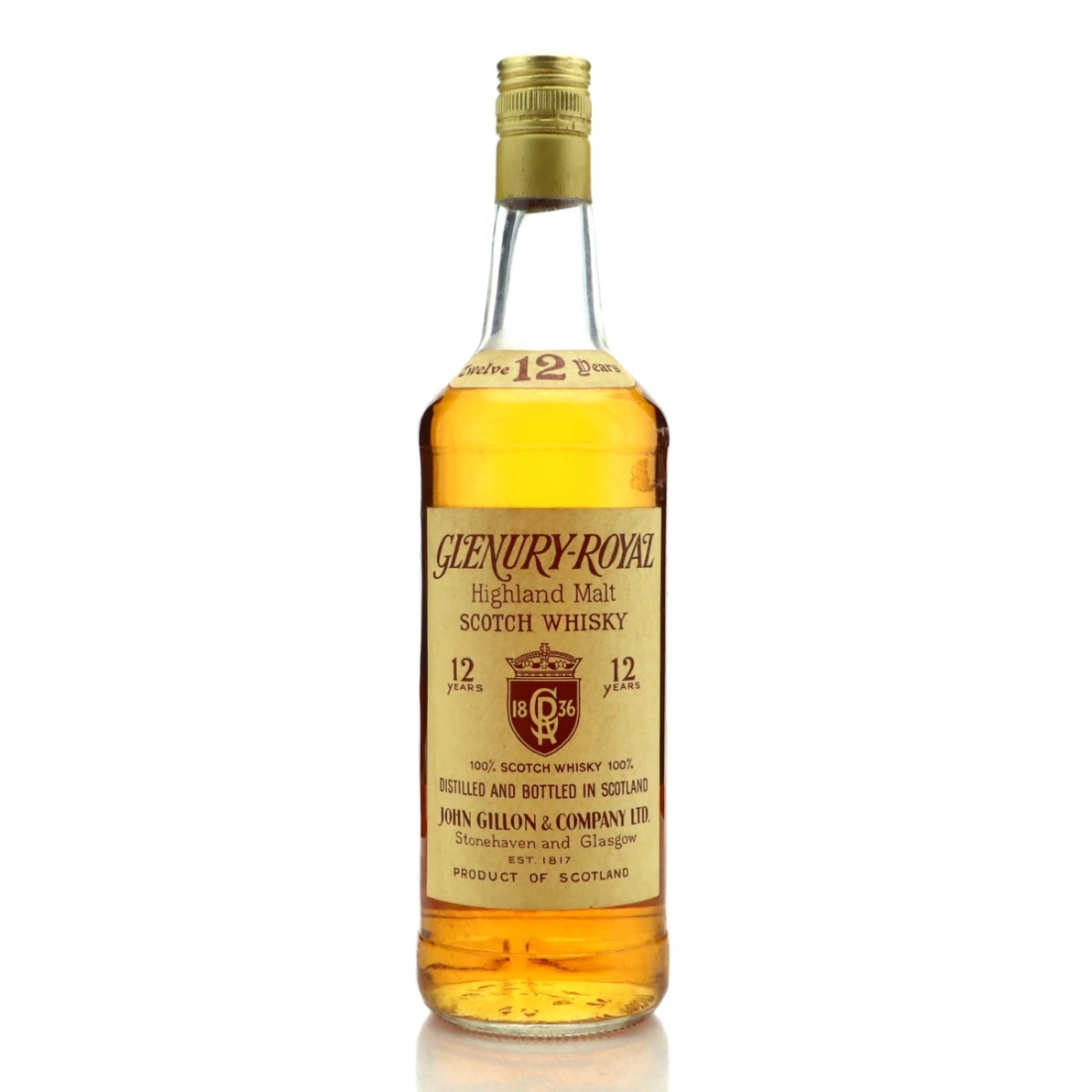 Glenury Royal 12 Year Old John Gillon 1970s / Banneke Import