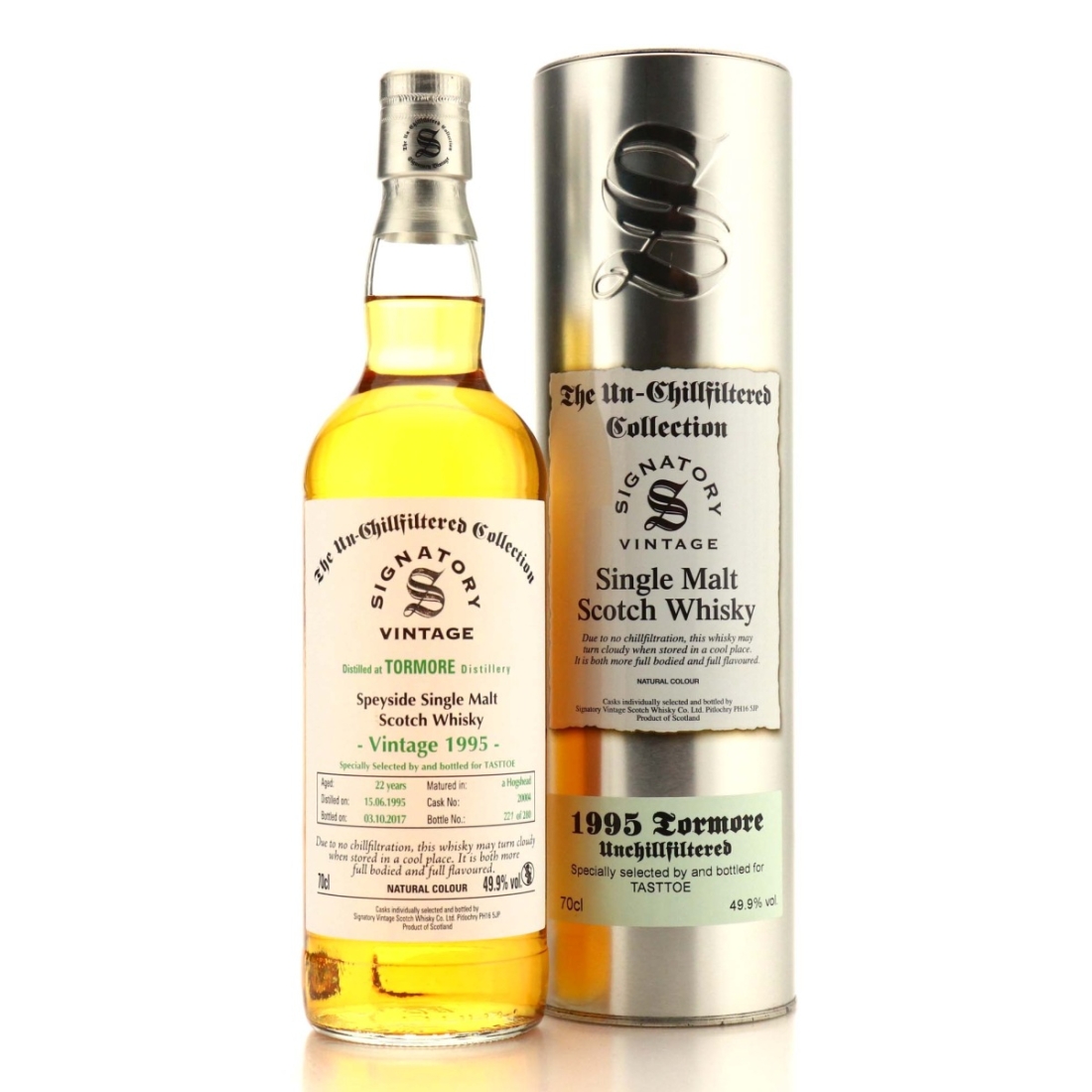Tormore 1995 Signatory Vintage 22 Year Old / Tasttoe