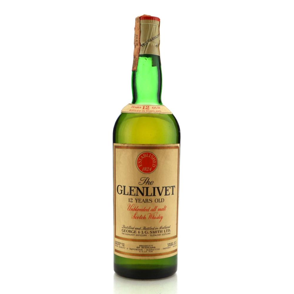 Glenlivet 12 Year Old 1970s / Baretto Import