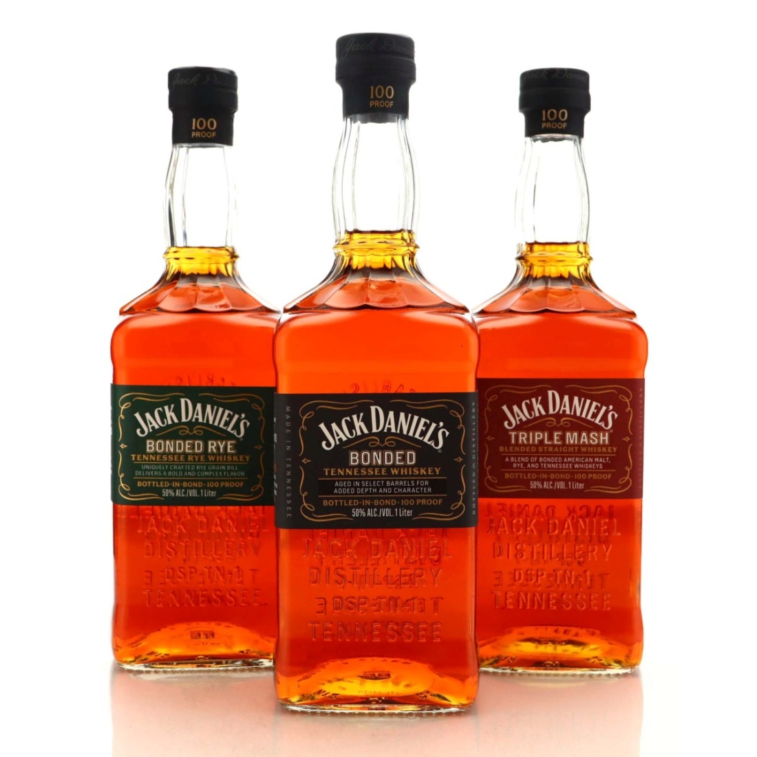 Jack Daniel's Bottled in Bond Collection 100 Proof 3 x 1 Litre