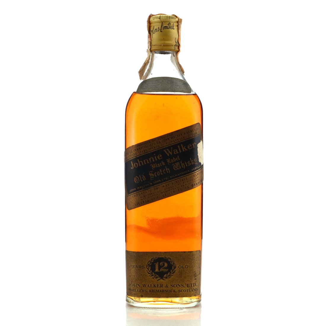 Johnnie Walker Black Label 12 Year Old 1960s / Wax & Vitale Import