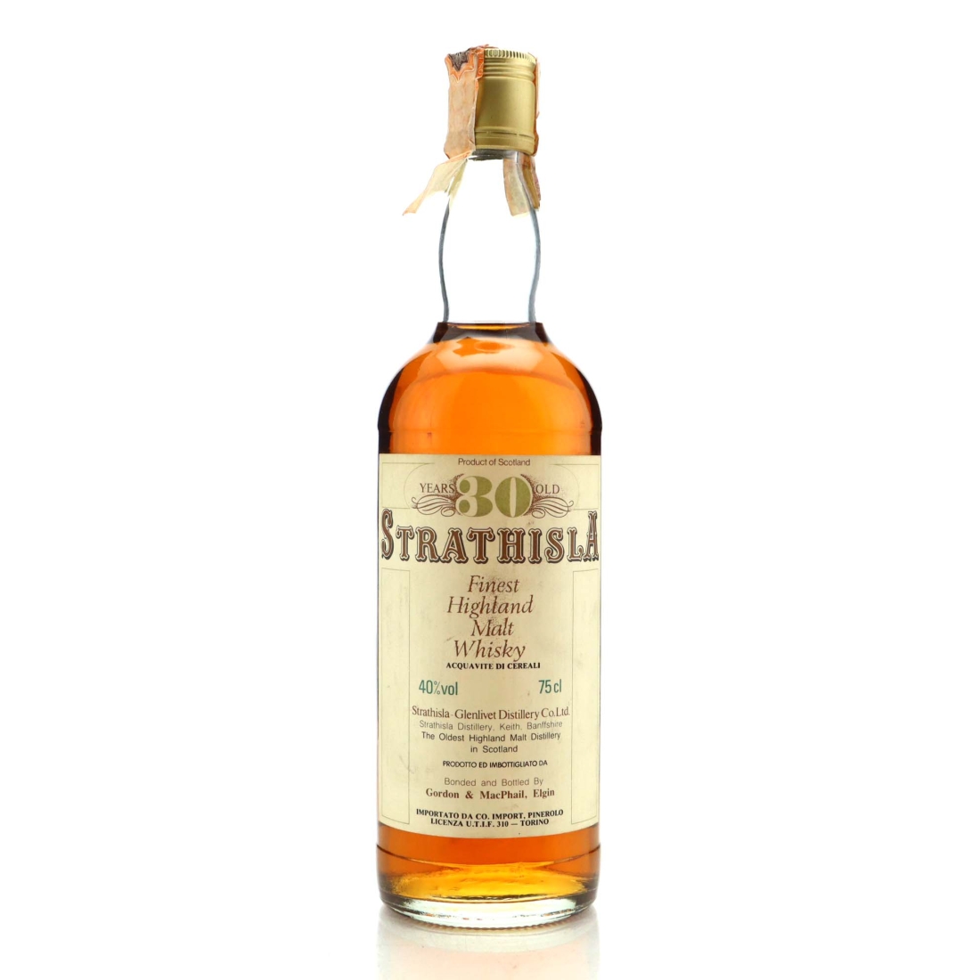 Strathisla 30 Year Old Gordon and MacPhail 1980s / Co. Pinerolo Import