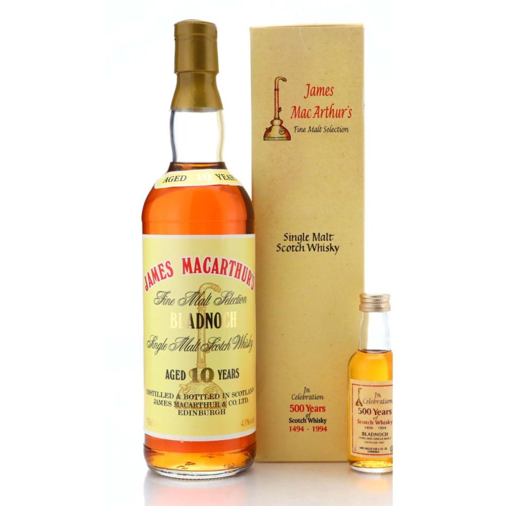 Bladnoch 10 Year Old James MacArthur 70cl & 5cl / 500 Years of Scotch