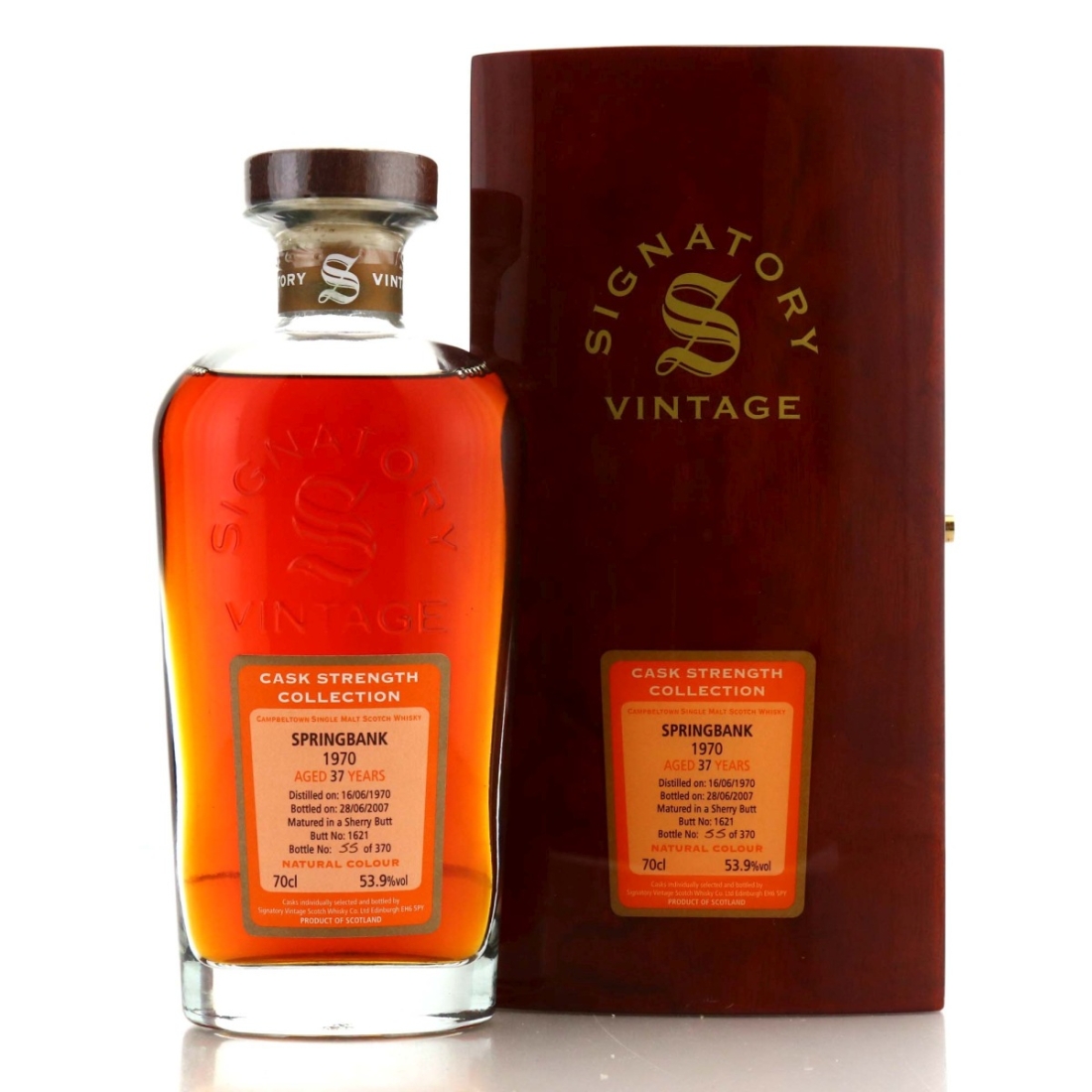 Springbank 1970 Signatory Vintage 37 Year Old Cask Strength #1621