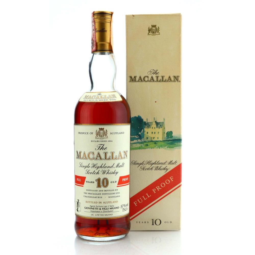 Macallan 10 Year Old Full Proof 1980s / Giovinetti Import