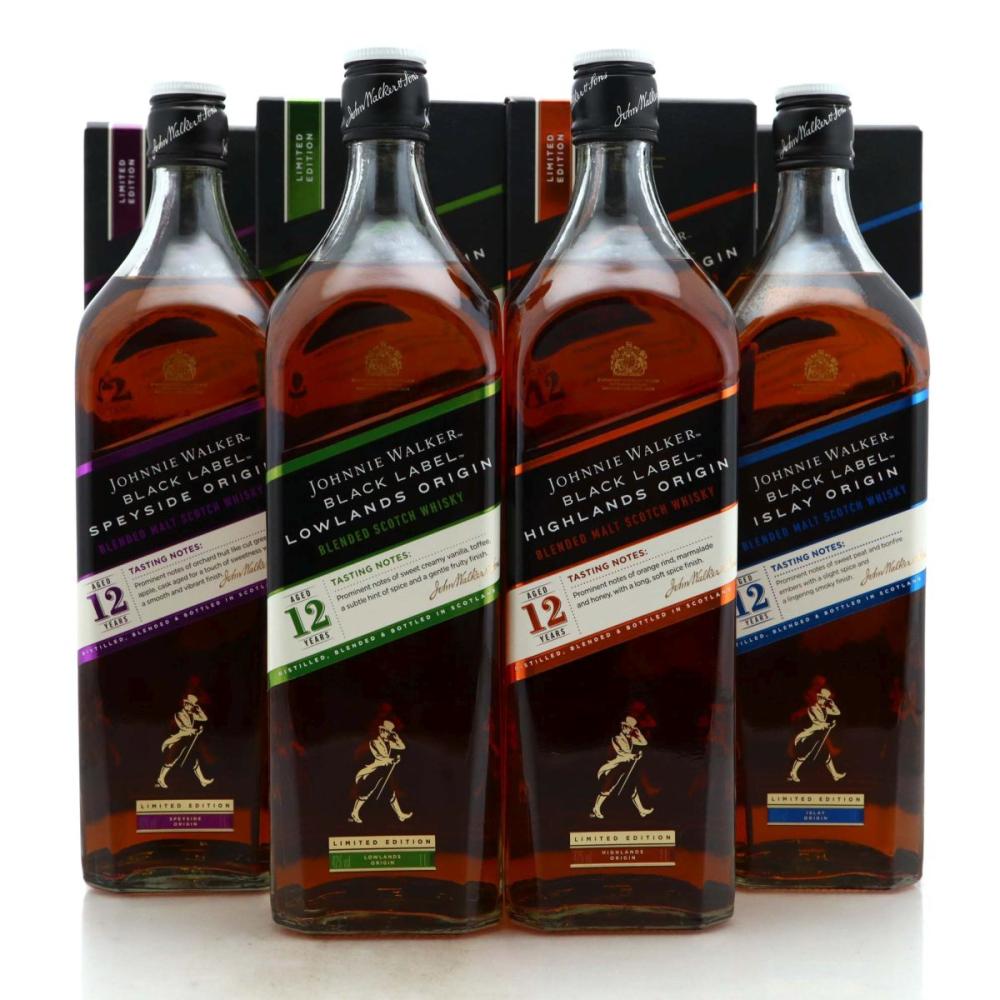 Johnnie Walker Black Label Origins Collection 4 x 1 Litre
