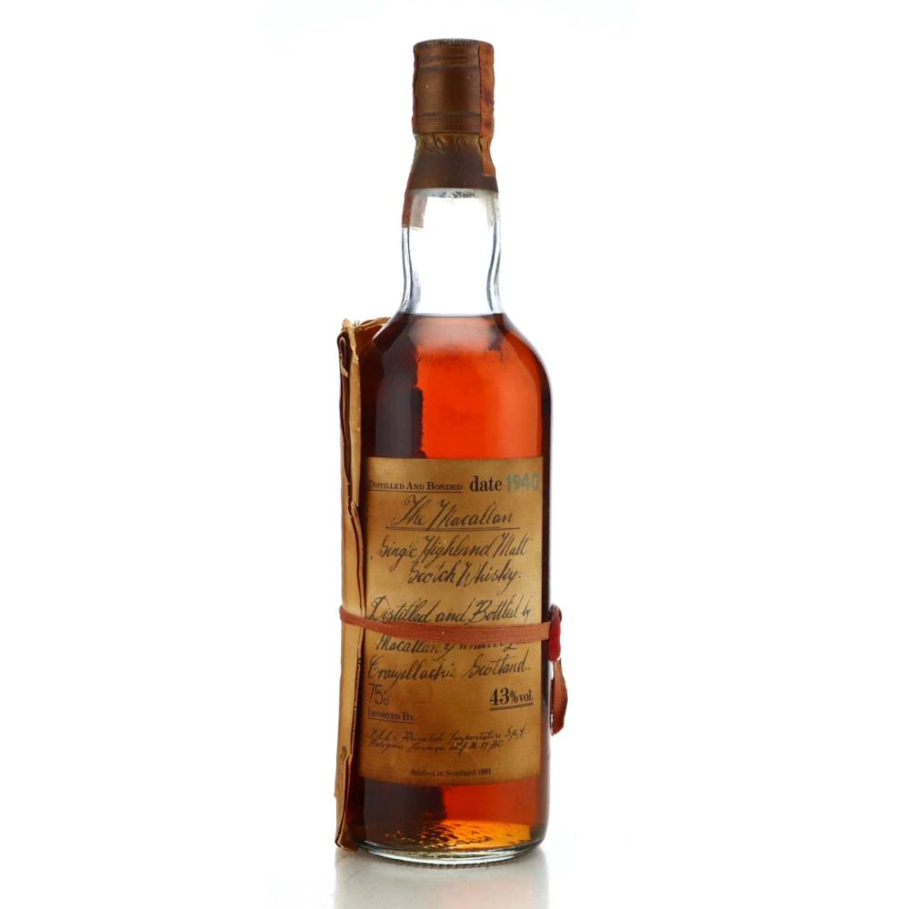 Macallan 1940 Handwritten Label / Rinaldi Import