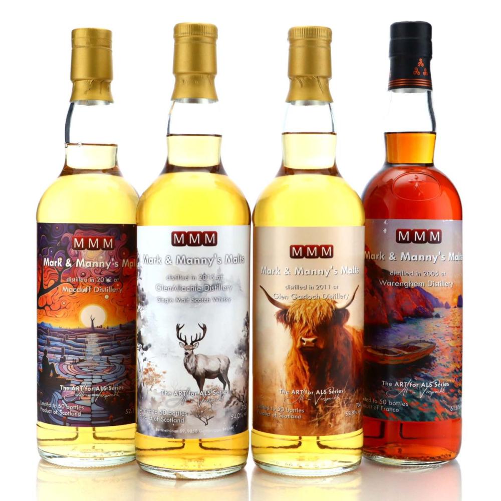 Mark and Manny's Malts Art for ALS Series 4 x 70cl