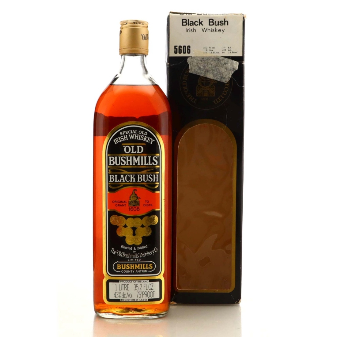 Old Bushmills Black Bush 1960s 1 Litre