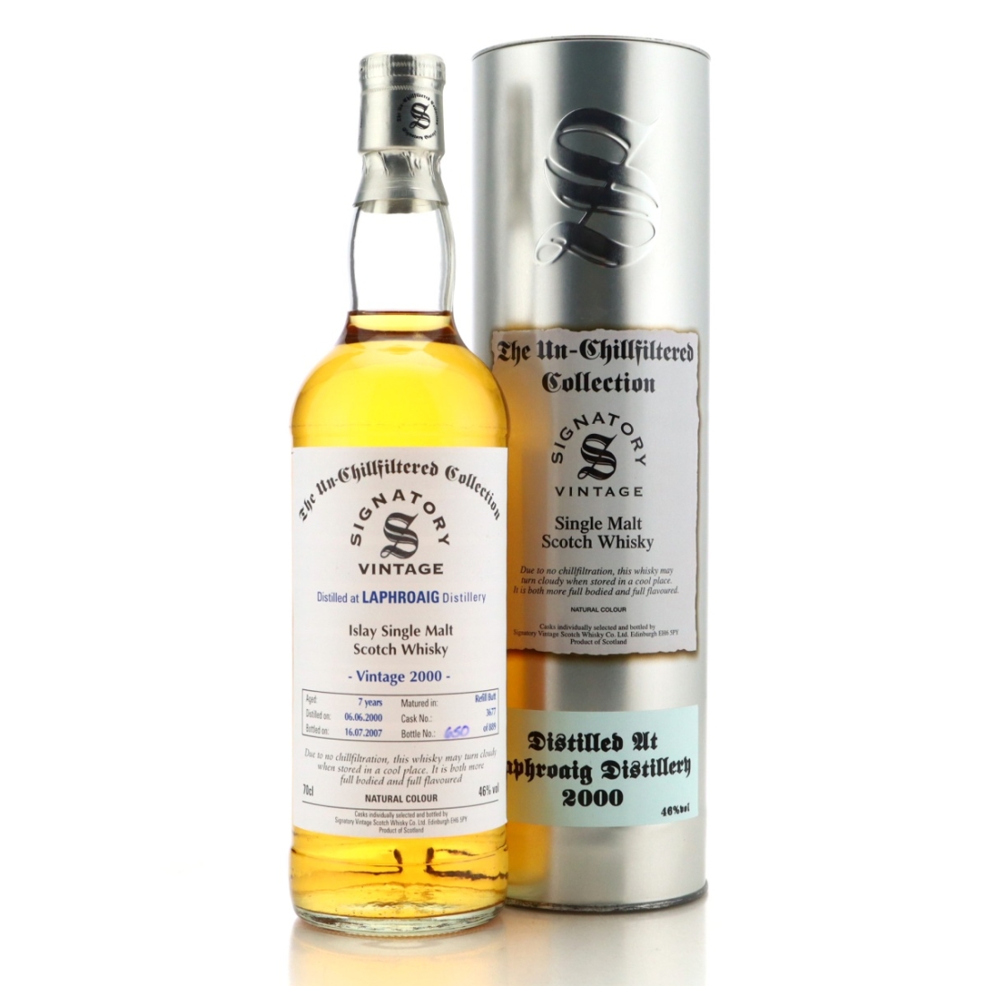Laphroaig 2000 Signatory Vintage 7 Year Old #3677