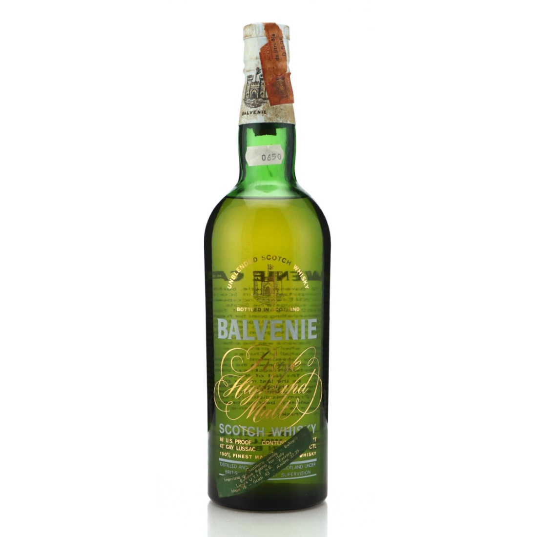 Balvenie 6 Year Old Rare Highland Malt 1970s 
