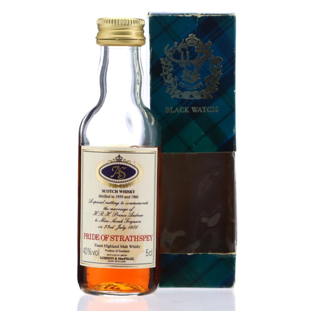 Pride of Strathspey 1959/1960 Gordon and MacPhail Royal Marriage 1986 Miniature