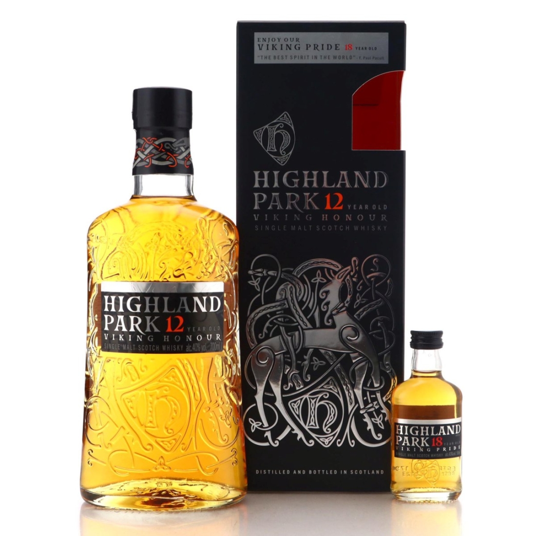Image for Highland Park 12 Year Old Viking Honour with Viking Pride Miniature