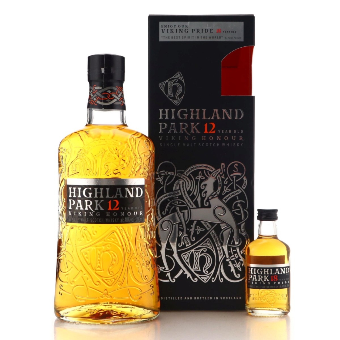 Image for Highland Park 12 Year Old Viking Honour with Viking Pride Miniature