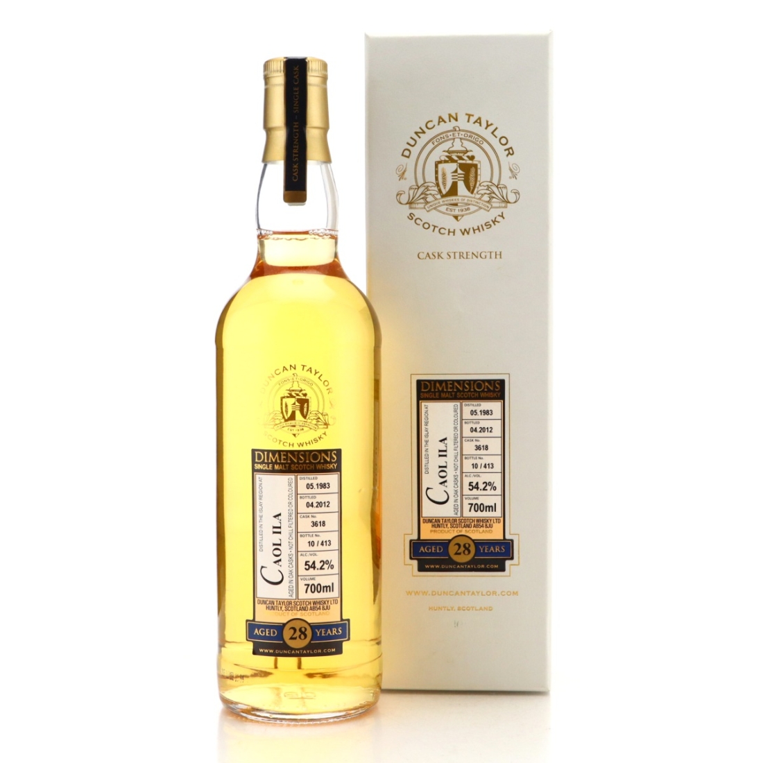 Caol Ila 1983 Duncan Taylor 28 Year Old #3618 / Dimensions
