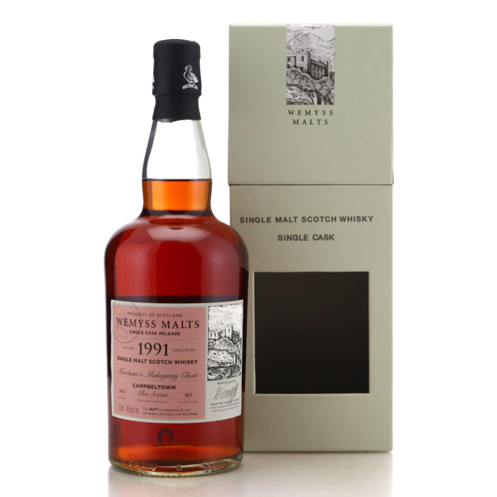 Glen Scotia 1991 Wemyss Malts / Merchant`s Mahogany Chest