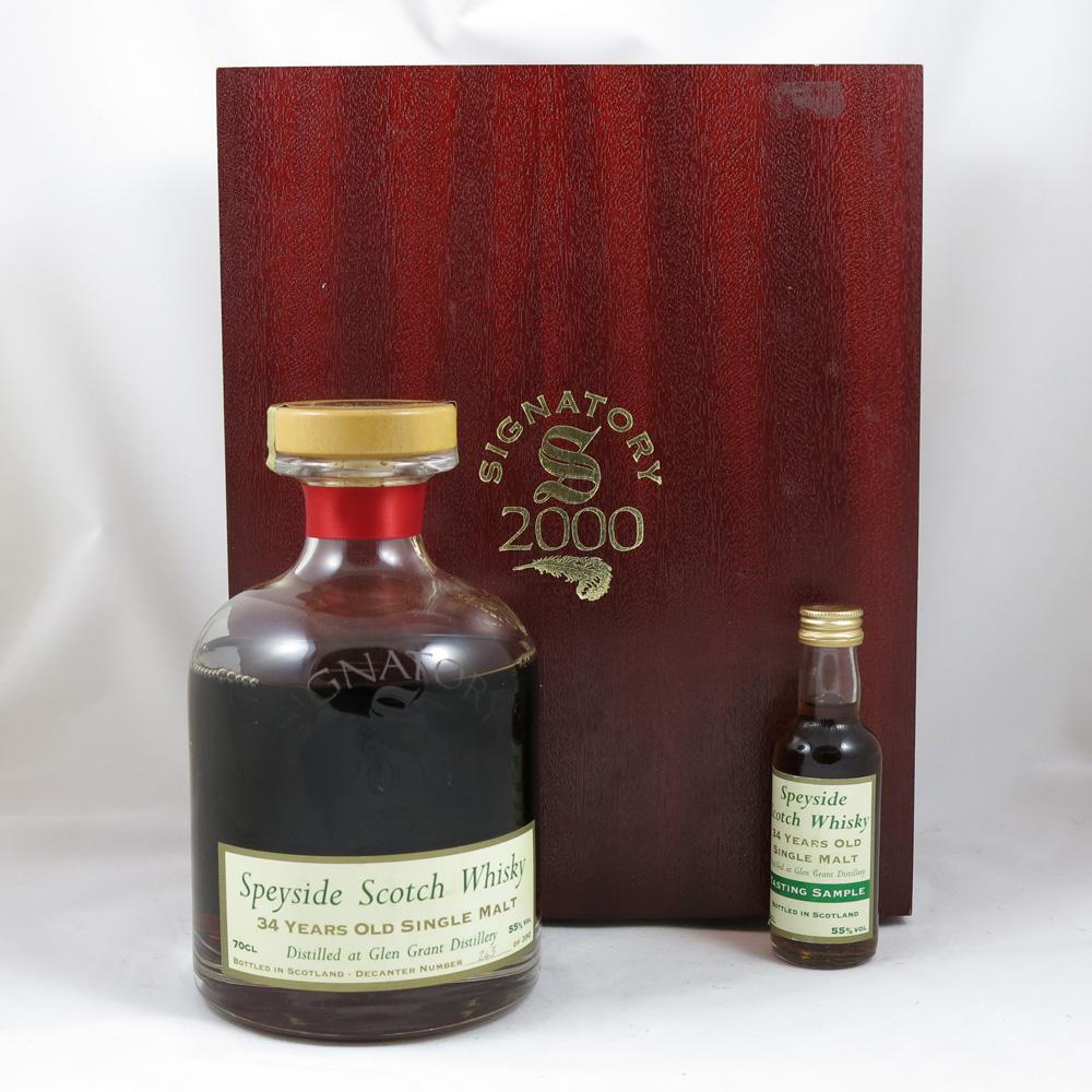 Glen Grant 1965 Signatory Vintage Millenium Decanter and Miniature