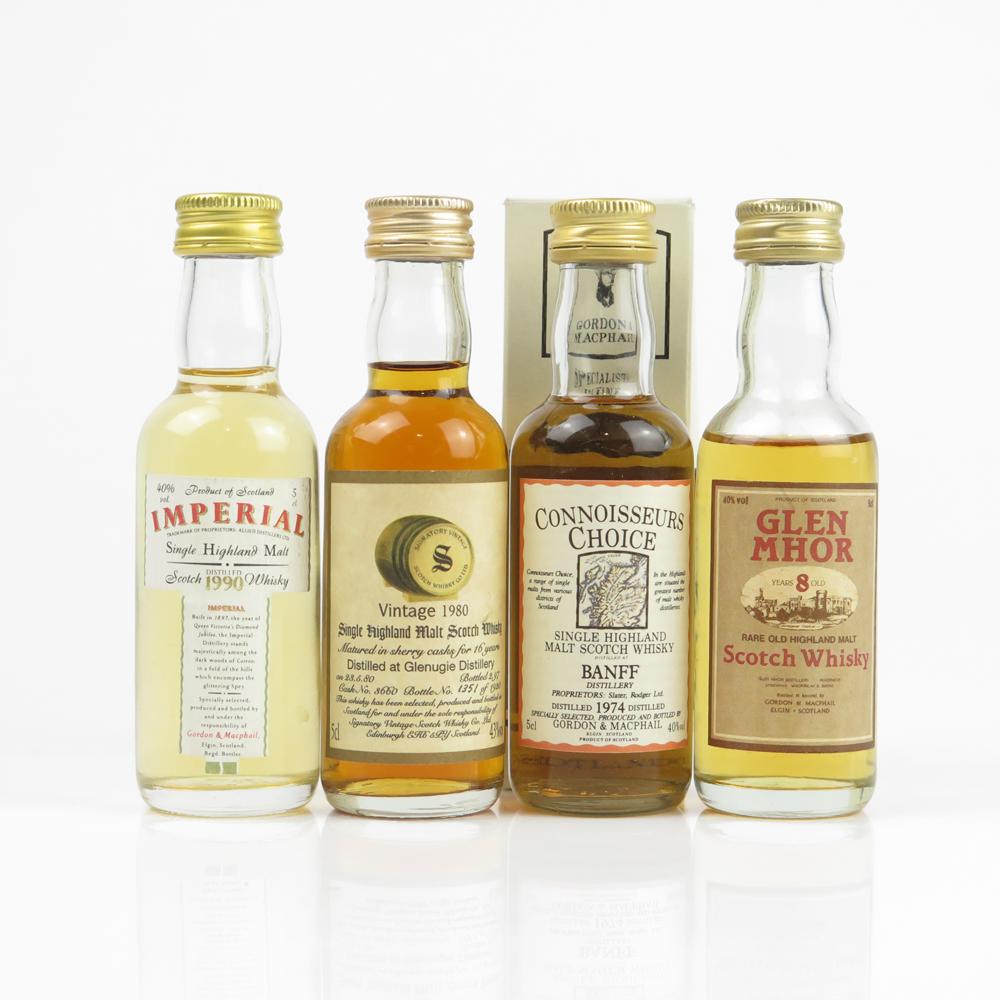 Closed Distillery Miniatures Including Glenugie 1980 / 4 x 5cl