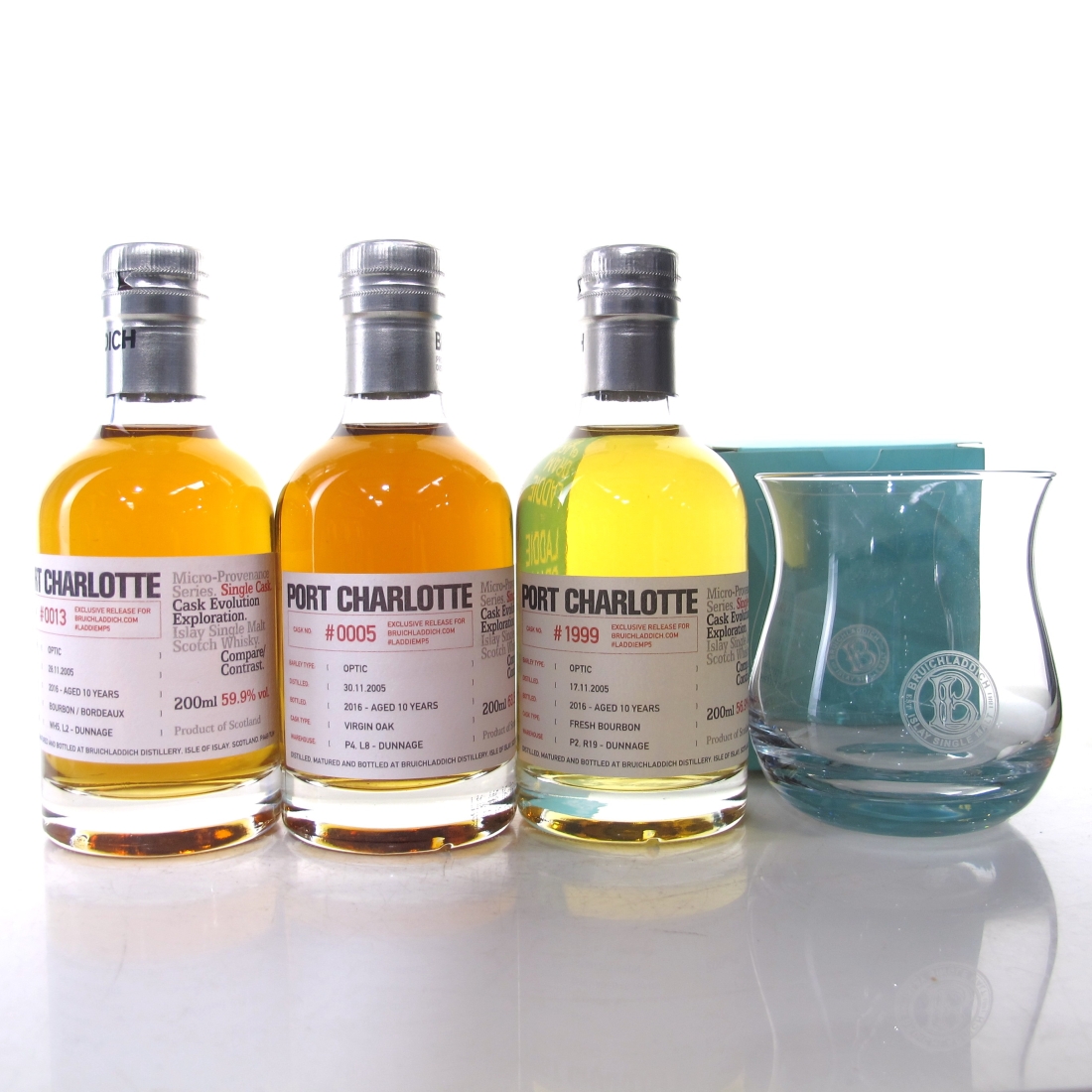 Bruichladdich Micro Provenance Tasting #5 3 x 20cl / With Laddie Dram Glass