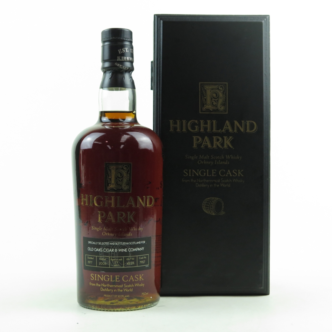 Highland Park 1977 Single Cask 29 Year Old 75cl / Old Oak Cigars and Wine Company Exclusive
