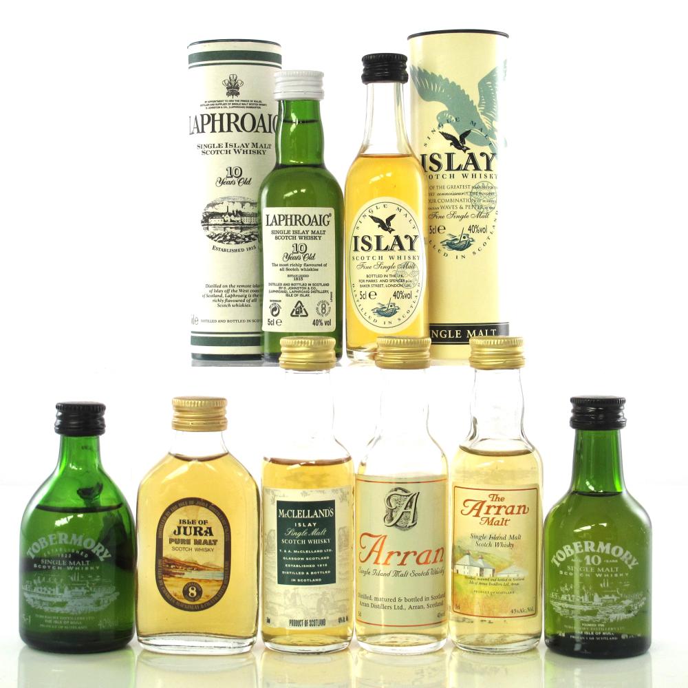 Island Miniature Selection x 8 / including Laphroaig 10 Year Old