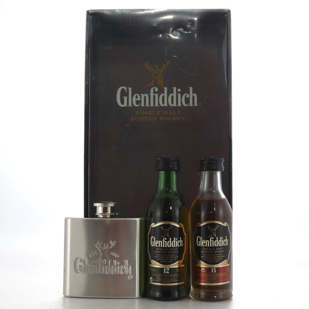 Glenfiddich Miniature Selection 2 x 5cl / Including Hip Flask