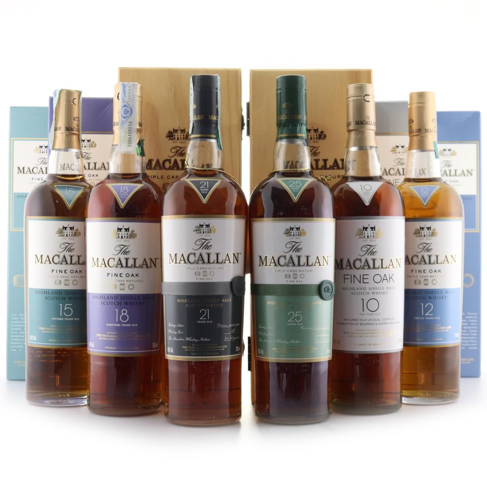 Macallan 10-25 Year Old Fine Oak Collection 6 x 70cl