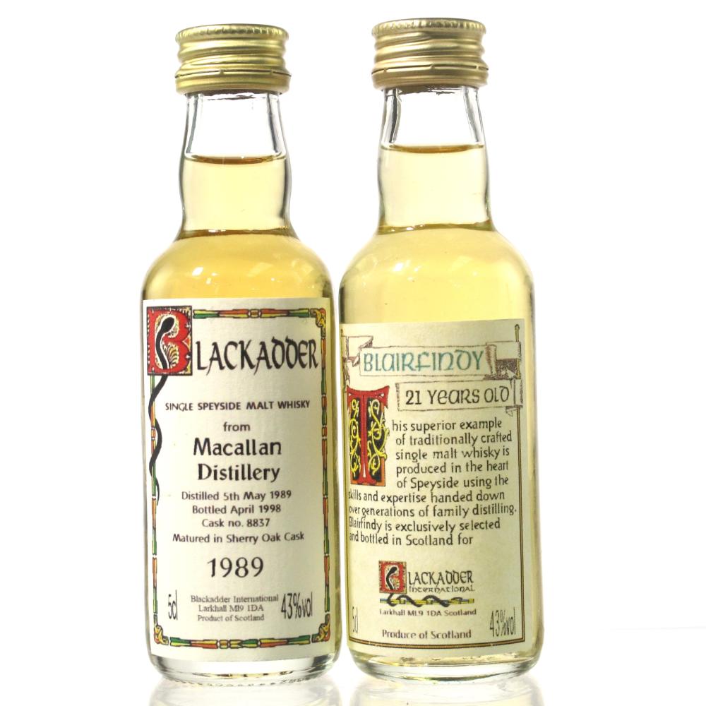 Macallan 1989 & Glenfarclas 21 Year Old Blackadder Miniature 2 x 5cl