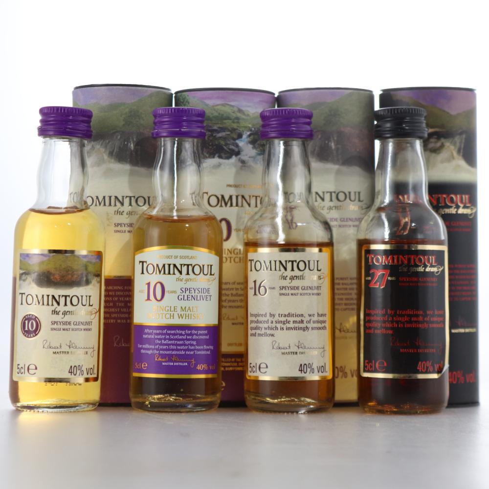 Tomintoul Miniatures x 4 / Includes 27 Year Old