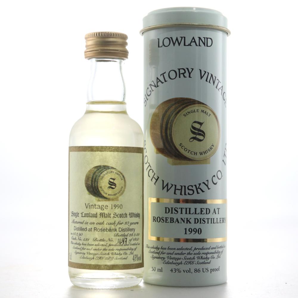 Rosebank 1990 Signatory Vintage 9 Year Old Miniature