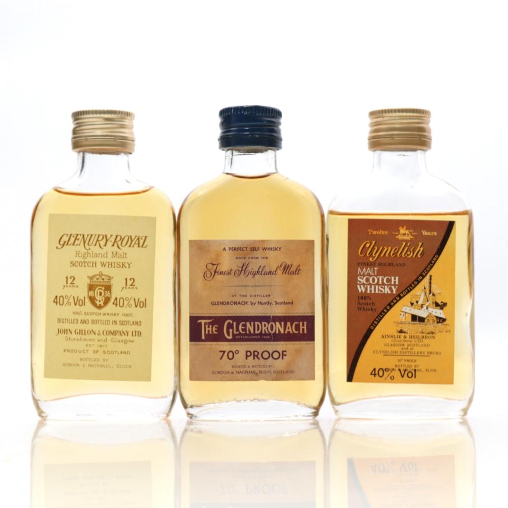 Gordon and MacPhail Miniature Selection 1970s & 1980s 3 x 5cl / Includes Clynelish 12 Year Old Ainslie and Heilbron 