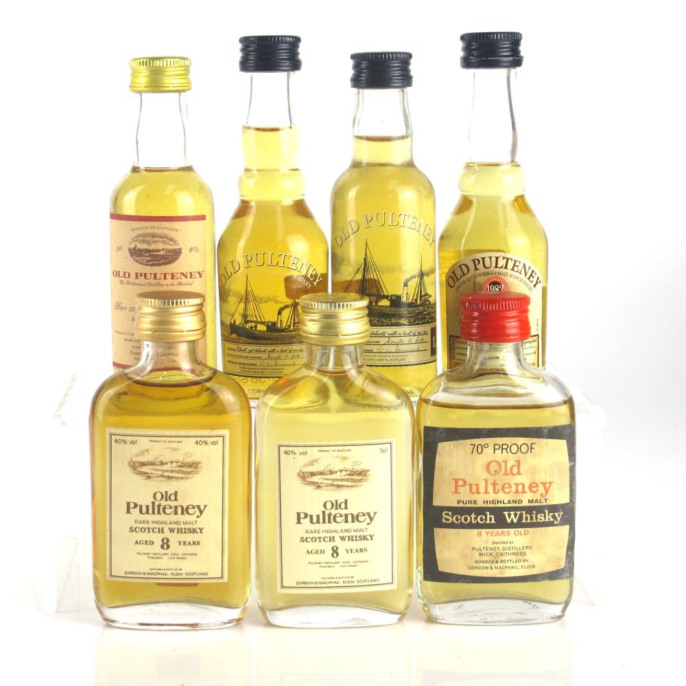 Old Pulteney Miniature Selection 7 x 5cl / Including 1982 Single Cask