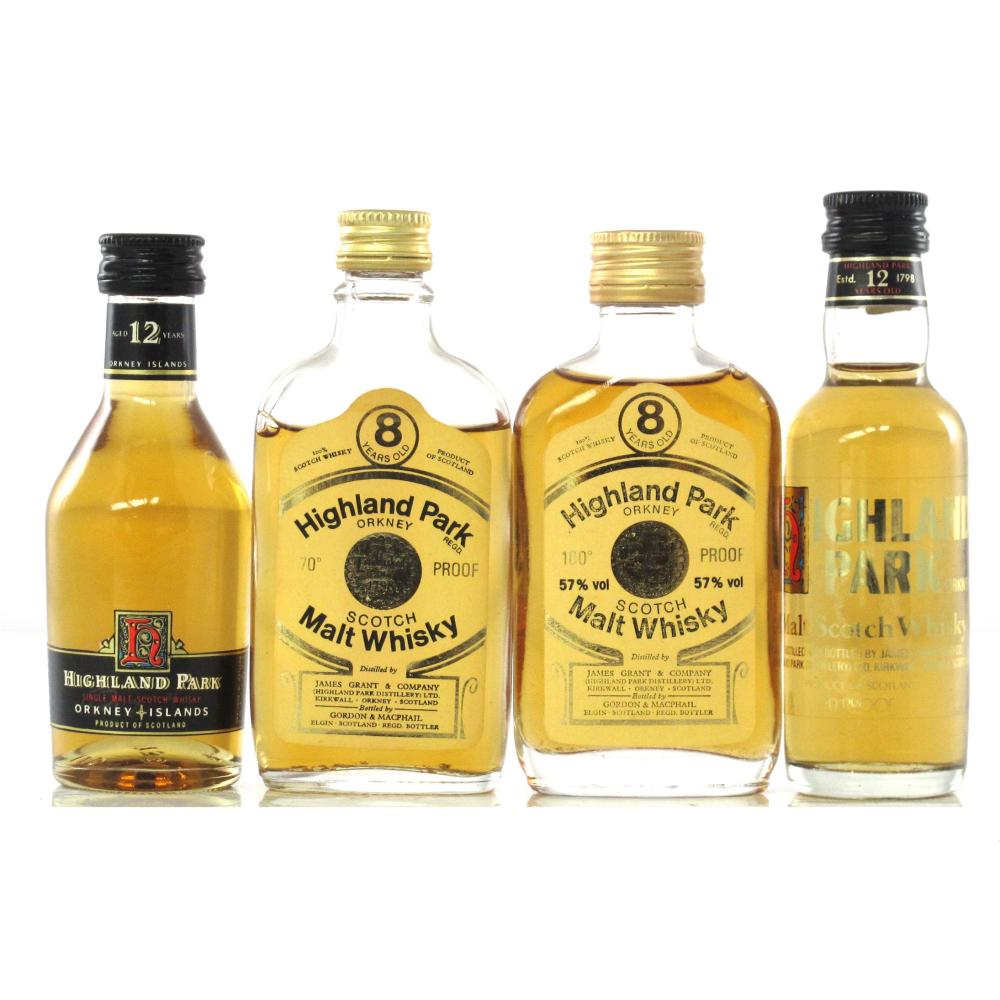Highland Park Miniature Selection x 4 / Including 8 Year Old 100 Proof 1970s