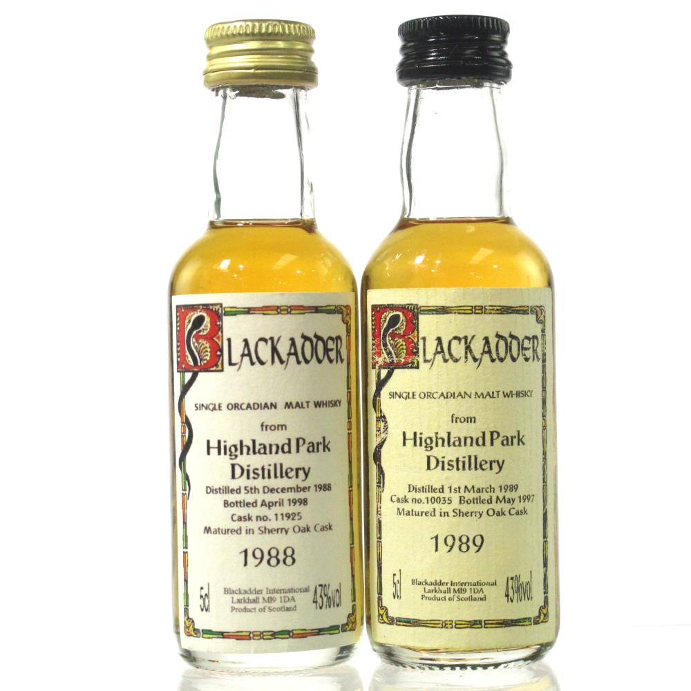 Highland Park 1989 & 1988  Blackadder Miniature 2 x 5cl
