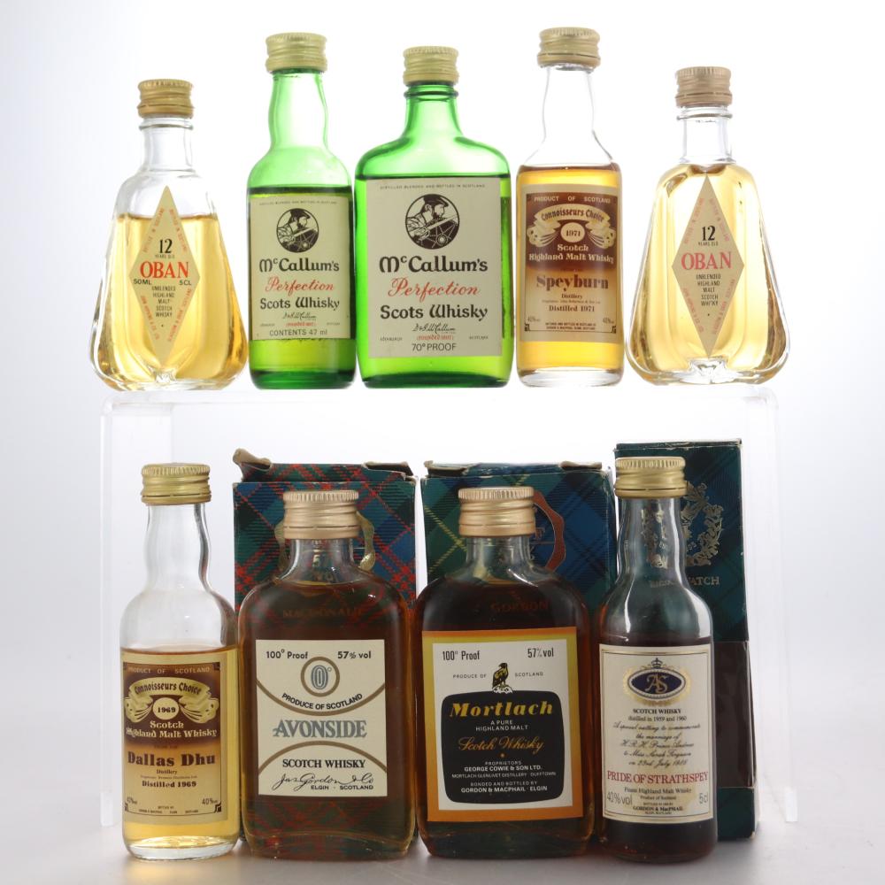 Miscellaneous Whisky Miniature Collection 9 x 5cl / Includes Dallas Dhu 1969