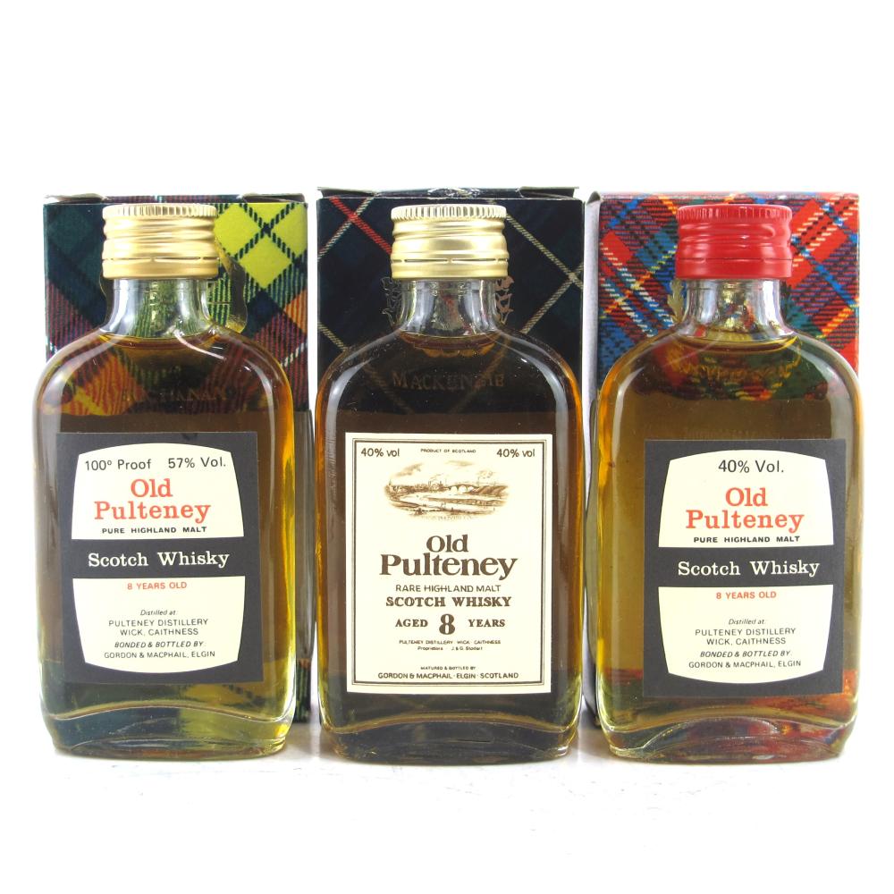 Old Pulteney 8 Year Old Gordon and MacPhail Miniatures x 3