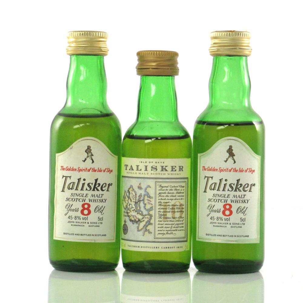 Talisker 8 Year Old 1980s Miniature 5cl x 2 and Map Label Miniature 5cl